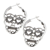 Maxbell Halloween Hiphop Punk Skull Head Skeleton Heart Pattern Party Costume Silver