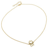 Maxbell Double Giraffe Pendant Necklace Simple Love Heart Animal Necklace Golden