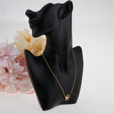 Maxbell Double Giraffe Pendant Necklace Simple Love Heart Animal Necklace Golden
