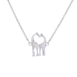 Maxbell Double Giraffe Pendant Necklace Simple Love Heart Animal Necklace Golden