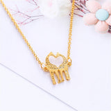 Maxbell Double Giraffe Pendant Necklace Simple Love Heart Animal Necklace Golden
