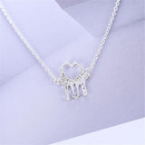 Maxbell Double Giraffe Pendant Necklace Simple Love Heart Animal Necklace Golden