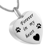Maxbell Stainless Steel Heart Cremation Urn Ashes Necklace Forever ion My Heart