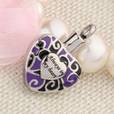 Maxbell Stainless Steel "Always in my heart " Pet Ash Urn Pendant Memorial Cremation