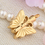 Maxbell Stainless Steel Butterfly Ash Urn Pendant Memorial Cremation Jewelry Gold