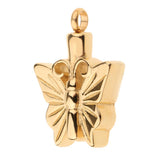 Maxbell Stainless Steel Butterfly Ash Urn Pendant Memorial Cremation Jewelry Gold