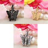 Maxbell Stainless Steel Butterfly Ash Urn Pendant Memorial Cremation Jewelry Gold