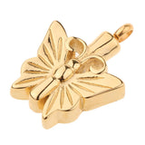 Maxbell Stainless Steel Butterfly Ash Urn Pendant Memorial Cremation Jewelry Gold