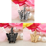 Maxbell Stainless Steel Butterfly Ash Urn Pendant Memorial Cremation Jewelry Gold