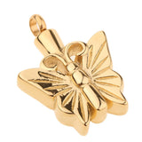 Maxbell Stainless Steel Butterfly Ash Urn Pendant Memorial Cremation Jewelry Gold