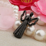 Maxbell Stainless Steel Angel Shape Pendant Memorial Perfume Ash Keepsake Black