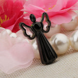 Maxbell Stainless Steel Angel Shape Pendant Memorial Perfume Ash Keepsake Black