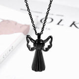 Maxbell Stainless Steel Angel Shape Pendant Memorial Perfume Ash Keepsake Black