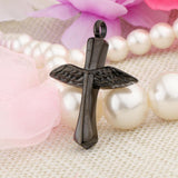 Maxbell Stainless Steel Angel Wings Cross Urn Pendant Cremation Ashes Keepsake Black