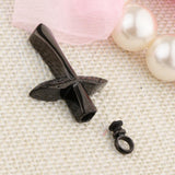 Maxbell Stainless Steel Angel Wings Cross Urn Pendant Cremation Ashes Keepsake Black