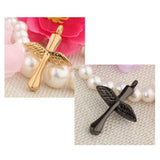 Maxbell Stainless Steel Angel Wings Cross Urn Pendant Cremation Ashes Keepsake Black