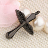 Maxbell Stainless Steel Angel Wings Cross Urn Pendant Cremation Ashes Keepsake Black