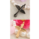 Maxbell Stainless Steel Angel Wings Cross Urn Pendant Cremation Ashes Keepsake Black