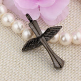 Maxbell Stainless Steel Angel Wings Cross Urn Pendant Cremation Ashes Keepsake Black