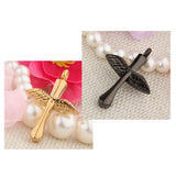 Maxbell Stainless Steel Angel Wings Cross Urn Pendant Cremation Ashes Keepsake Black