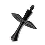 Maxbell Stainless Steel Angel Wings Cross Urn Pendant Cremation Ashes Keepsake Black