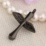 Maxbell Stainless Steel Angel Wings Cross Urn Pendant Cremation Ashes Keepsake Black
