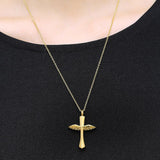 Maxbell Stainless Steel Angel Wings Cross Urn Pendant Cremation Ashes Keepsake Gold