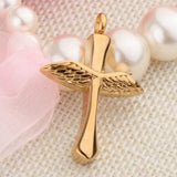 Maxbell Stainless Steel Angel Wings Cross Urn Pendant Cremation Ashes Keepsake Gold