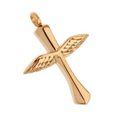 Maxbell Stainless Steel Angel Wings Cross Urn Pendant Cremation Ashes Keepsake Gold