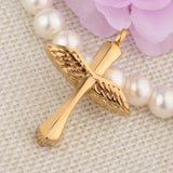 Maxbell Stainless Steel Angel Wings Cross Urn Pendant Cremation Ashes Keepsake Gold