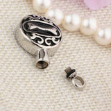 Maxbell Stainless Steel Dog Bone Round Cremation Keepsake Urn Pendant Silver