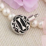 Maxbell Stainless Steel Dog Bone Round Cremation Keepsake Urn Pendant Silver