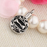 Maxbell Stainless Steel Dog Bone Round Cremation Keepsake Urn Pendant Silver