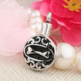 Maxbell Stainless Steel Dog Bone Round Cremation Keepsake Urn Pendant Silver