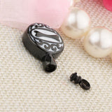 Maxbell Stainless Steel Dog Bone Round Cremation Keepsake Urn Pendant Black