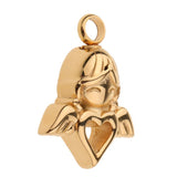 Maxbell Stainless Steel Angel Wings Heart Urn Necklace Pendant Ashes Keepsake Gold