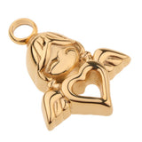 Maxbell Stainless Steel Angel Wings Heart Urn Necklace Pendant Ashes Keepsake Gold
