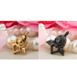 Maxbell Stainless Steel Angel Wings Heart Urn Necklace Pendant Ashes Keepsake Gold