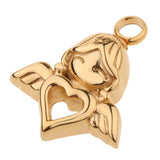 Maxbell Stainless Steel Angel Wings Heart Urn Necklace Pendant Ashes Keepsake Gold
