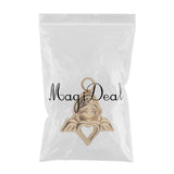 Maxbell Stainless Steel Angel Wings Heart Urn Necklace Pendant Ashes Keepsake Gold