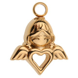 Maxbell Stainless Steel Angel Wings Heart Urn Necklace Pendant Ashes Keepsake Gold