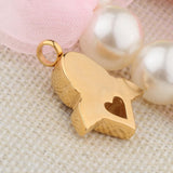 Maxbell Stainless Steel Angel Wings Heart Urn Necklace Pendant Ashes Keepsake Gold