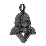 Maxbell Stainless Steel Angel Wings Heart Urn Necklace Pendant Ashes Keepsake Black