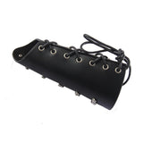 Maxbell Medieval Punk Link Chain Bandage Steampunk Leather Gauntlet Wristband Black