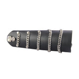 Maxbell Medieval Punk Link Chain Bandage Steampunk Leather Gauntlet Wristband Black