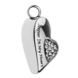 Maxbell Stainless Steel Crystal Memorial Urn Pendant Cremation Ashes Keepsake White