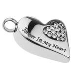 Maxbell Stainless Steel Crystal Memorial Urn Pendant Cremation Ashes Keepsake White