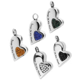Maxbell Stainless Steel Crystal Memorial Urn Pendant Cremation Ashes Keepsake White
