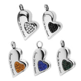 Maxbell Stainless Steel Crystal Memorial Urn Pendant Cremation Ashes Keepsake White