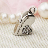 Maxbell Stainless Steel Crystal Memorial Urn Pendant Cremation Ashes Keepsake White